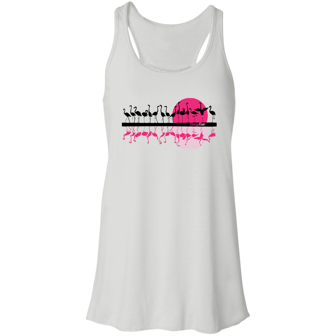 B8800 Flowy Racerback Tank Digisoft Print Flamingo Sunset