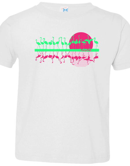 3321 Toddler Flamingo Sunset Jersey T-Shirt
