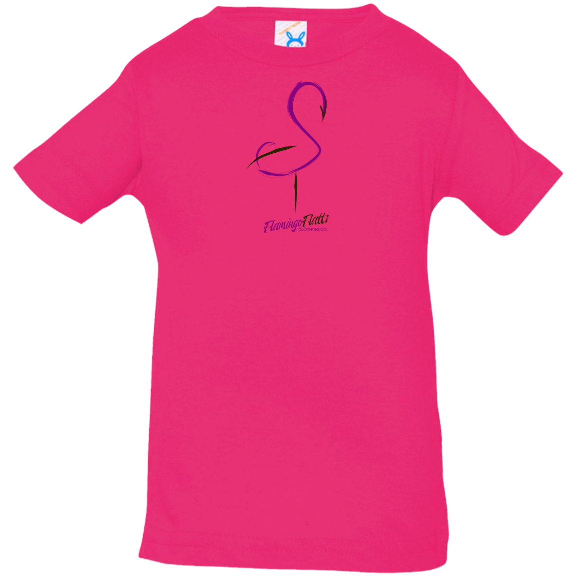 3322 Infant Coastal Shrimp Series Hot Pink Jersey T-Shirt Purple-Black Bird